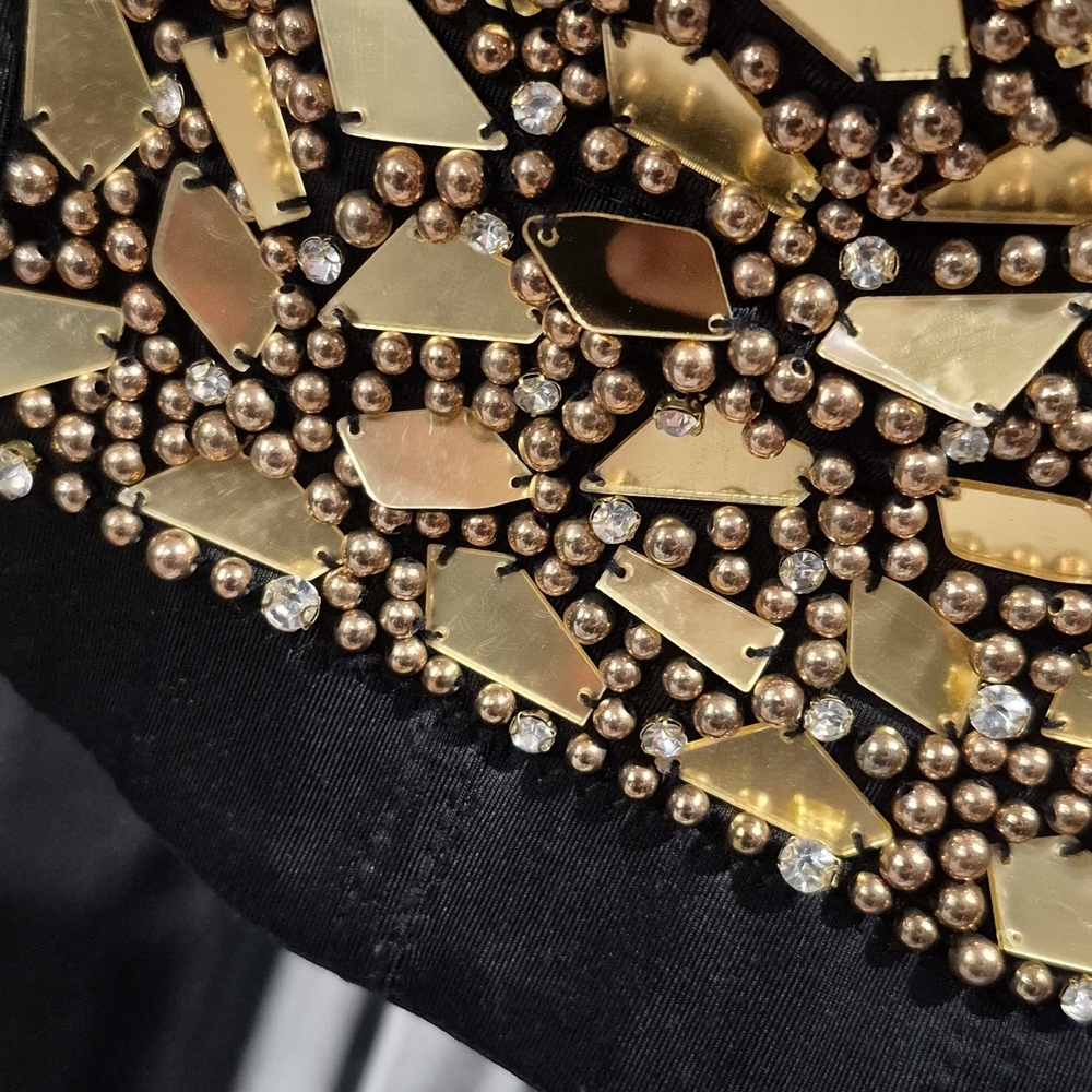 Black and Gold Embellished Bustier With Mirror - Picture 5 of 10